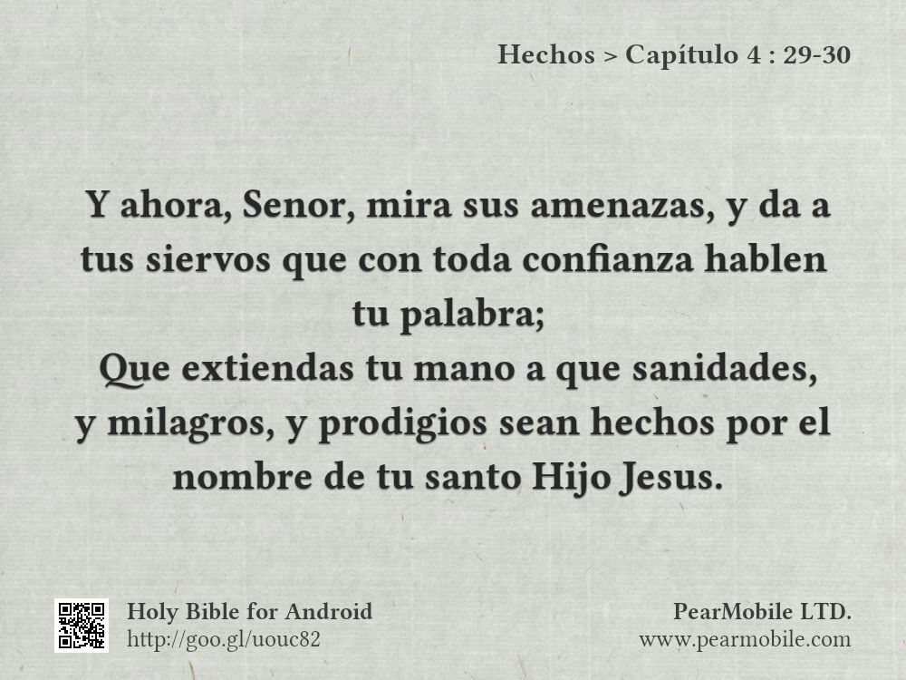 Hechos, Capítulo 4:29-30